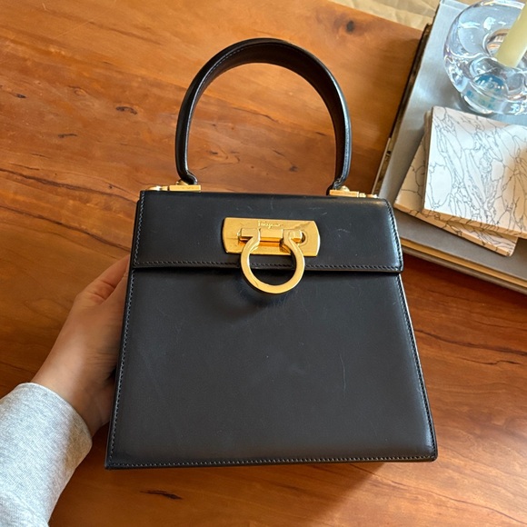 Salvatore Ferragamo Handbags - Salvatore Ferragamo black top handle gancini purse